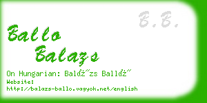 ballo balazs business card